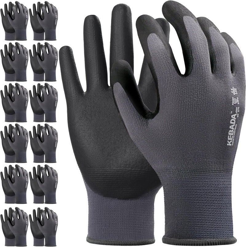 Kebada Work Gloves for Men and Women, Foam Nitrile Coated Safety Gloves with Grip, Ideal for Warehouse Package Handling, Gardening, Mechanic and Construction, XL - Image 1